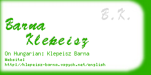 barna klepeisz business card